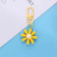 Gantungan Kunci Desain Bunga Daisy untuk AirPods, Penutup Headphone Transparan dengan Pola Bunga