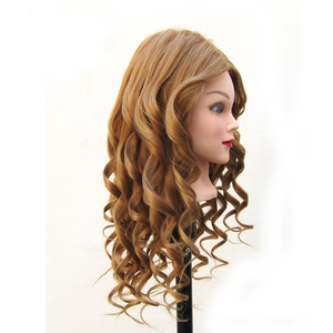 Cosmetología 100% cabeza de Maniquí de entrenamiento de cabello humano, venta al por mayor peluquería de práctica de salón africano americano con hombros - Product Image 2