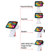 Meetsun Layar Ganda 15 Inci Sistem Windows All-in-One untuk Restoran Layar Sentuh POS Sistem POS All-in-One Baru