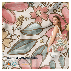 Tela de Lona de Algodón de Primera Calidad de 14 Onzas, Tela de Sarga, Tela de Lona Estampada Digital para Bolsos - Product Image 1