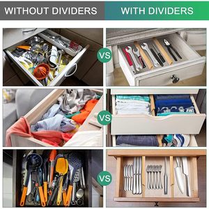 Bamboo <b>Drawer</b> Dividers Expandable Clothing Organizer Rectangular 4 Layers Standing Type For <b>Dressing</b> <b>Table</b> Bedroom Bathroom - Product Image 5