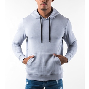 Heather Grey Custom Men Hoodie New Fashion 2023 High Quality Slim Fitness Fleece Material Quick Dry Casual Winter Man Hoodies - Product Image 3