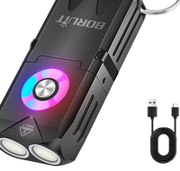 Senter Mini EDC LED Tahan Air IP65 USB Isi Ulang dengan Sinar yang Dapat Disesuaikan, Jangkauan 100m, SOS/Kedip, 1000 Lumens, Aluminium