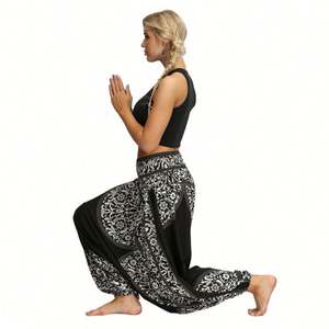 Black Loose Wide Leg <strong>Harem</strong> <strong>Pants</strong> for Women Wholesale - Product Image 4