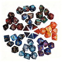 Ensemble de 7 dés mélangés avec sac, 9 couleurs, DND RPG, jouets portables pour adultes et enfants, cubes en plastique TRPG D4 D6 D8 D10 D12 D20