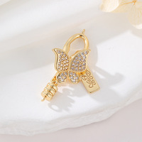 Boucle de connexion plaquée or 14 carats, motif papillon Gardenia, style luxe léger, pour colliers et bracelets, accessoire de bijouterie DIY