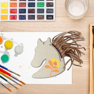 Factory Customizable 12PCS DIY Wooden Horse Unicorn Craft Kit for Festive Celebrations - Suitable for Dropshipping