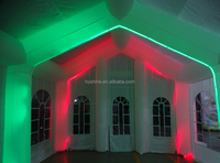 Grande tente d'église gonflable blanche lumière LED sauter 20x40 portable pvc tente gonflable de mariage de fête en plein air