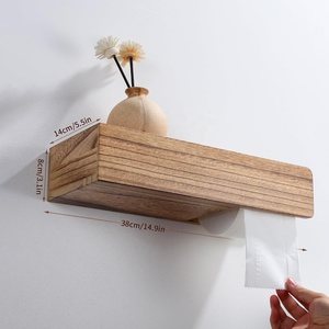 Portarotolo di Carta Igienica in Legno Rustico con Cassetto Nascosto, <span class=keywords><strong>Porta</strong></span> Telefono e <span class=keywords><strong>Salviette</strong></span>, Organizzatore <span class=keywords><strong>per</strong></span> <span class=keywords><strong>Bagno</strong></span> in Stile Fattoria - Product Image 2