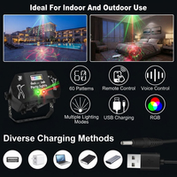 Lumière de fête disco, télécommande LED, 60 motifs, activée par la musique, stroboscope, câble USB, lumière laser DJ pour fêtes, clubs, bars en direct | YSH