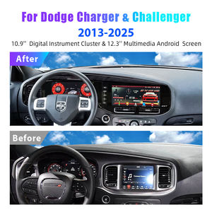 مشغل دي في دي للسيارة بشاشة مزدوجة 24 بوصة يعمل بنظام أندرويد مع لوحة عدادات رقمية لسيارات دودج تشالنجر هيلكات وتشارجر 2013-2025 - Product Image 2