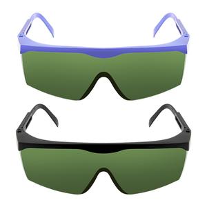 Gafas de seguridad para láser, gafas protectoras con 10% de transmitancia de luz, lentes de 2 mm, montura negra y azul para protección contra la radiación de luz - Product Image 1