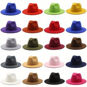 Entrega Rápida, Sombreros Fedora de Fieltro Occidentales de Ala Ancha de 7.5 cm, Color Sólido, Unisex, para Hombre y Mujer, Venta al por Mayor - Product Image 1
