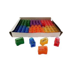 Taille-crayon miniature en plastique à trou unique dans une boîte en papier de 6 couleurs - Product Image 1