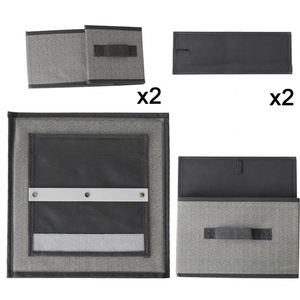 Organisateur de placard suspendu en tissu gris multifonctionnel à 7 étagères avec 3 tiroirs - Product Image 5
