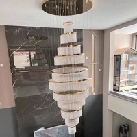 Lustre en cristal LED à anneau, moderne, européen, luxueux, à économie d'énergie, dimmable, pour décoration intérieure, hall d'hôtel, escalier, villa