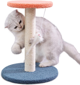 Petit arbre à chat monocouche avec poteau à gratter en <span class=keywords><strong>corde</strong></span> de jute de 4 mm et plateforme en polaire Teddy, tour de saut pour chat de couleur unie - Product Image 1