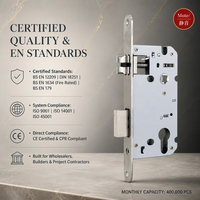 Cylindre de porte en bois silencieux EU 5072, corps de serrure silencieux pour maison