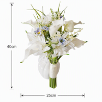 Bouquet de mariée en PU effet naturel, lys Calla bleus, fleurs sauvages, bouquet de mariage minimaliste, fleurs artificielles pour séance photo, décoration