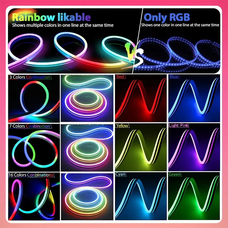 5V LED Neon Rope Light RGBIC Set Bluetooth APP Control Room Decor Neon Sign DIY Gaming Room Setup Interface USB · image 5