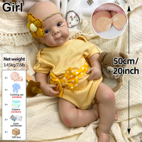 Poupées Bébé Réalistes en Silicone 50cm Betty Corps Entièrement en Silicone Platine Qualité Cinématographique Bouche Ouverte Poupées Reborn pour Filles