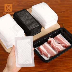 แผ่นซับน้ำสีขาวเกรดอาหาร ราคาขายส่งจากโรงงาน ขนาด 100*80 มม. แผ่นซับน้ำสดใหม่สำหรับเนื้อสัตว์ - Product Image 5