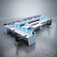 Console de salle de contrôle moderne, mobilier modulaire pour poste d'opérateur, conception de système de contrôle pour centre de commandement