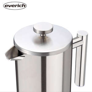Everich-<span class=keywords><strong>cafetera</strong></span> de acero inoxidable 18/8 con doble pared, máquina de café para hacer té, prensa francesa - Product Image 6