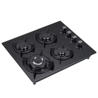 Table de cuisson à gaz intégrée OEM à 4 brûleurs, cuisinière à gaz pour la maison, l'hôtel, la cuisine, plaques de cuisson à gaz en verre trempé, cuisinière à gaz intelligente
