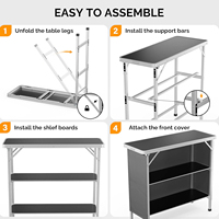 Ensemble de table de bar portable à double barre - Station de bar mobile pour événements - Comprend une valise de transport