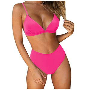Venta al por Mayor de Bikinis Sexys Personalizados con Estampado Sólido, de Spandex, de Secado Rápido, Conjunto de 2 Piezas con Sujetador Push-Up - Product Image 3