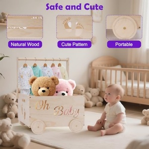 En gros, Bacs de rangement pour bébé en bois modernes et flexibles à roulettes, avec poignée, personnalisables (OEM/ODM) avec logo, organisateur de placard domestique - Product Image 3