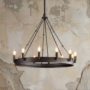 Simple Modern Round Metal Ring Pendant Lamp Multiple Finish Frame <b>Chandelier</b> For Home Ambient <b>Lighting</b> - Product Image 4