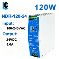 Alimentation à découpage universelle AC-DC LCTC NDR-120-24 240W 24V 5A, boîtier métallique, montage sur rail DIN, 50/60Hz 100-240VAC