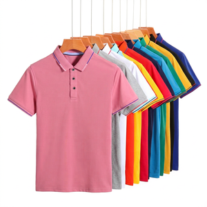 เสื้อโปโลแขนสั้นผู้ชาย ผ้าฝ้าย สีพื้น ระบายอากาศได้ดี เสื้อยืดลำลองแบบถัก ทรงปกติ ดีไซน์ติดกระดุม - Product Image 1