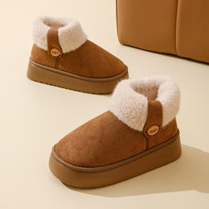 Nouvelles pantoufles en daim et coton pour l'export, chaudes et douillettes, avec semelle antidérapante en EVA, type bottes de neige - Product Image 1