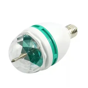 3w LED Full Color Crystal Auto Rotating party Disco Light Bulb with B22 Bayonet Cap