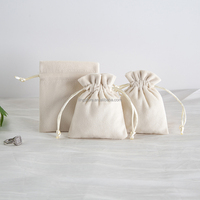 Sacs de pochette d'emballage de bijoux en velours ivoire 9*12 cm Petits sacs à cordon pour ranger les bijoux Parfait comme conteneur cadeau