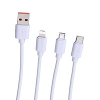 Câble de données Type-C pour téléphone portable à prix réduit pour Android/iPhone avec charge rapide et transfert de données, 4 cœurs PVC, sortie 2A-6A