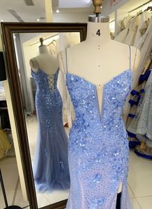 2025 New Luxurious Wholesale Mermaid Prom Dresses <strong>Ball</strong> <strong>Gown</strong> 2 Tone <strong>Sky</strong> <strong>Blue</strong> Elegant Party Evening Dress for Teen - Product Image 2