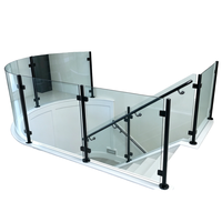 Poteau de balustrade sans cadre en verre, en acier inoxydable, résistant à la rouille, design moderne, hauteur et couleur personnalisables, pour balcon, jardin, escalier