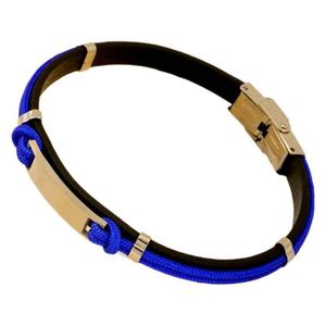 Zogxin Anchor Titanium Steel Leather Braided Bracelet Unisex Fashion Jewelry Blue Black Colorfast Design - Product Image 5