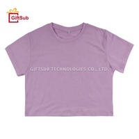 T-shirts courts personnalisés en polyester effet coton, couleurs pastel, pour femmes et jeunes filles