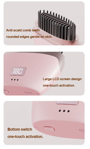 Piastra per Capelli Portatile Senza Fili Ricaricabile USB con Pettine Lisciante e 3 Impostazioni di Temperatura - Product Image 4