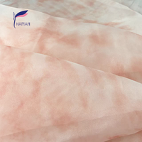 Vente en gros 100% polyester dégradé organza tissu écologique confortable transparent motif imprimé pour jupes chemises rideaux sacs