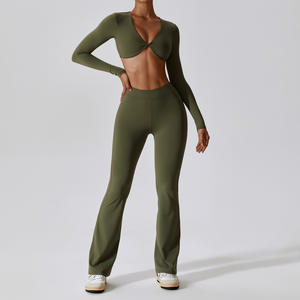 OEM Fitness traspirante da donna abbigliamento sportivo ad asciugatura rapida per la corsa in bicicletta e Yoga con Logo anteriore di Design nudo <span class=keywords><strong>Sexy</strong></span> - Product Image 4