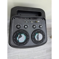 AVCROWNS Speaker Portabel Dual 10 inci Bertenaga dengan Pertunjukan Cahaya RGB, Kotak Speaker Plastik untuk DJ Luar Ruangan