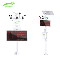 Sistema de Monitoreo de Polvo en Línea, Alimentado por Energía Solar, PM2.5, PM10, TSP, Ruido, Clima, Velocidad y Dirección del Viento, Pantalla LED, Monitor de Calidad del Aire
