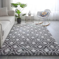 Tapis moderne en peluche à poils longs, dégradé tie-dye, 100% polyester, pour salon, chambre à coucher