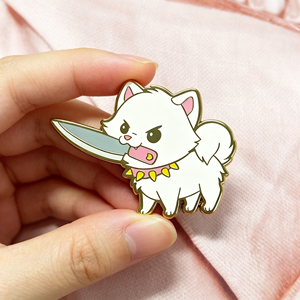 Broche en émail Chien Amusant et En Colère, Mignon <span class=keywords><strong>Chiot</strong></span> avec Couteau, Badge de Revers en Métal Animal Kawaii pour Sac et Vêtements - Product Image 3